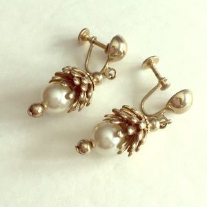 Pearl Pine Cone Earrings